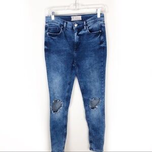 Free People- skinny cropped hi-rise jeans size: 28